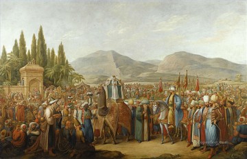THE ARRIVAL OF THE MAHMAL AT AN OASIS EN ROUTE TO MECCA Georg Emanuel Opiz caricature Oil Paintings
